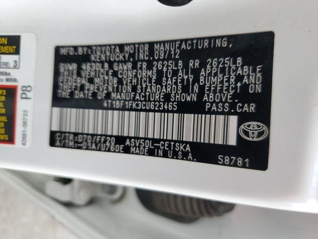 2012 Toyota Camry Base