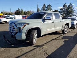 Salvage cars for sale at Denver, CO auction: 2025 Toyota Tundra Crewmax Platinum