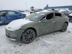 Salvage cars for sale at Woodhaven, MI auction: 2020 Tesla Model 3