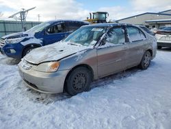 Salvage cars for sale from Copart Central Square, NY: 2002 Honda Civic LX