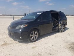 Salvage cars for sale from Copart New Braunfels, TX: 2018 Toyota Sienna SE