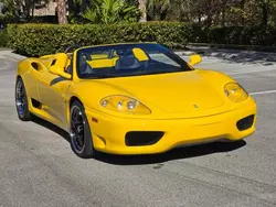 Salvage cars for sale at West Palm Beach, FL auction: 2002 Ferrari 360 Spider