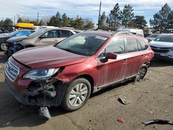 Salvage cars for sale at Denver, CO auction: 2015 Subaru Outback 2.5I Premium