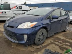 Salvage cars for sale at Woodhaven, MI auction: 2013 Toyota Prius