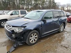 Salvage cars for sale at North Billerica, MA auction: 2013 Toyota Highlander Base