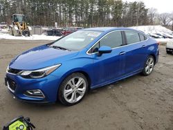 Salvage cars for sale at North Billerica, MA auction: 2017 Chevrolet Cruze Premier