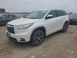 Salvage cars for sale at Kansas City, KS auction: 2016 Toyota Highlander XLE