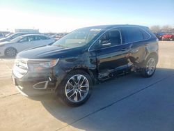 Salvage cars for sale at Grand Prairie, TX auction: 2018 Ford Edge Titanium