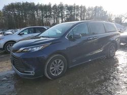 Salvage cars for sale at North Billerica, MA auction: 2021 Toyota Sienna XLE