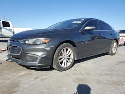 Salvage cars for sale at Grand Prairie, TX auction: 2017 Chevrolet Malibu LT