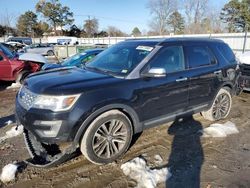 Salvage cars for sale at Hampton, VA auction: 2017 Ford Explorer Platinum