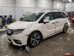 Salvage cars for sale at Wayland, MI auction: 2018 Honda Odyssey Elite