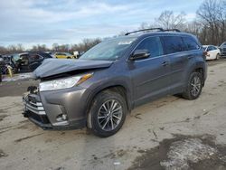 Salvage cars for sale at Ellwood City, PA auction: 2019 Toyota Highlander SE