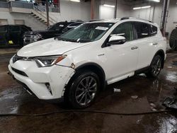 Salvage cars for sale at New Britain, CT auction: 2018 Toyota Rav4 HV Limited