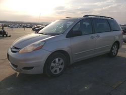 Salvage cars for sale at Grand Prairie, TX auction: 2008 Toyota Sienna CE