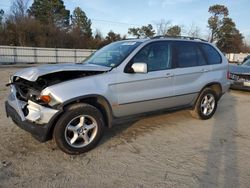 Salvage cars for sale at Hampton, VA auction: 2002 BMW X5 3.0I