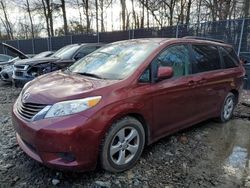 Salvage cars for sale at Waldorf, MD auction: 2014 Toyota Sienna LE