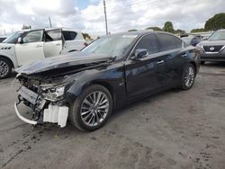 Salvage cars for sale at Miami, FL auction: 2019 Infiniti Q50 Luxe