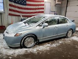 Salvage cars for sale at Lyman, ME auction: 2008 Honda Civic Hybrid