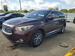 Salvage cars for sale at Miami, FL auction: 2013 Infiniti JX35