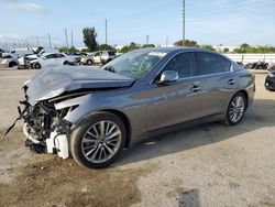 Salvage cars for sale at Miami, FL auction: 2021 Infiniti Q50 Luxe