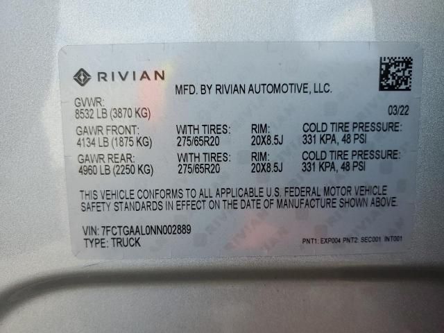 2022 Rivian R1T Launch Edition