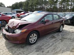 Honda Civic LX salvage cars for sale: 2012 Honda Civic LX