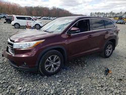 Toyota Highlander salvage cars for sale: 2016 Toyota Highlander LE