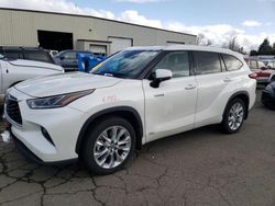 Salvage cars for sale from Copart Woodburn, OR: 2021 Toyota Highlander Hybrid Limited