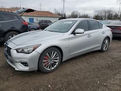 Salvage cars for sale from Copart Columbus, OH: 2018 Infiniti Q50 Luxe