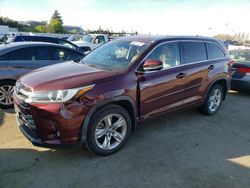 Toyota Highlander salvage cars for sale: 2018 Toyota Highlander Hybrid Limited