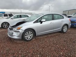 Salvage cars for sale from Copart Phoenix, AZ: 2012 Honda Civic LX