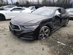 Salvage cars for sale at Waldorf, MD auction: 2021 Acura TLX Advance