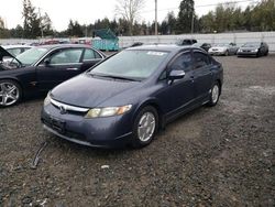 Salvage cars for sale from Copart Graham, WA: 2008 Honda Civic Hybrid