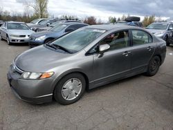 Salvage cars for sale from Copart Woodburn, OR: 2007 Honda Civic Hybrid