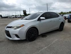 Salvage cars for sale at Miami, FL auction: 2015 Toyota Corolla L