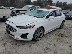 Salvage cars for sale at Mendon, MA auction: 2019 Ford Fusion SEL