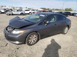 Salvage cars for sale at Sacramento, CA auction: 2012 Honda Civic LX