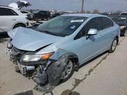 Salvage cars for sale at Grand Prairie, TX auction: 2012 Honda Civic LX