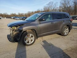 Salvage cars for sale at Ellwood City, PA auction: 2015 Toyota Highlander Limited