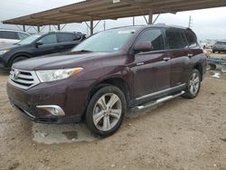Salvage cars for sale at Temple, TX auction: 2012 Toyota Highlander Limited