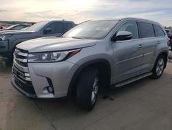 Salvage cars for sale at Grand Prairie, TX auction: 2018 Toyota Highlander Limited