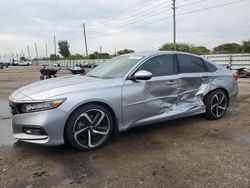 Salvage cars for sale from Copart Miami, FL: 2018 Honda Accord Sport