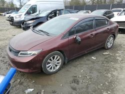 Salvage cars for sale at Waldorf, MD auction: 2012 Honda Civic EXL