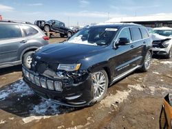 Jeep Grand Cherokee Summit salvage cars for sale: 2018 Jeep Grand Cherokee Summit