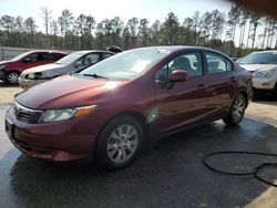 Vehiculos salvage en venta de Copart Harleyville, SC: 2012 Honda Civic LX