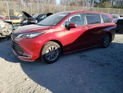 Toyota Sienna XLE salvage cars for sale: 2021 Toyota Sienna XLE