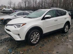 Salvage cars for sale at Waldorf, MD auction: 2018 Toyota Rav4 Limited