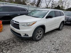 Toyota Highlander salvage cars for sale: 2015 Toyota Highlander XLE