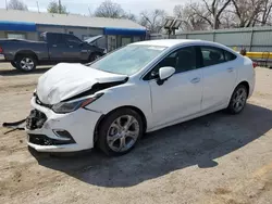 Salvage cars for sale from Copart Wichita, KS: 2017 Chevrolet Cruze Premier